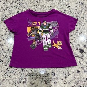 Disney Purple Short Sleeve Tee with Cartoon Graphics